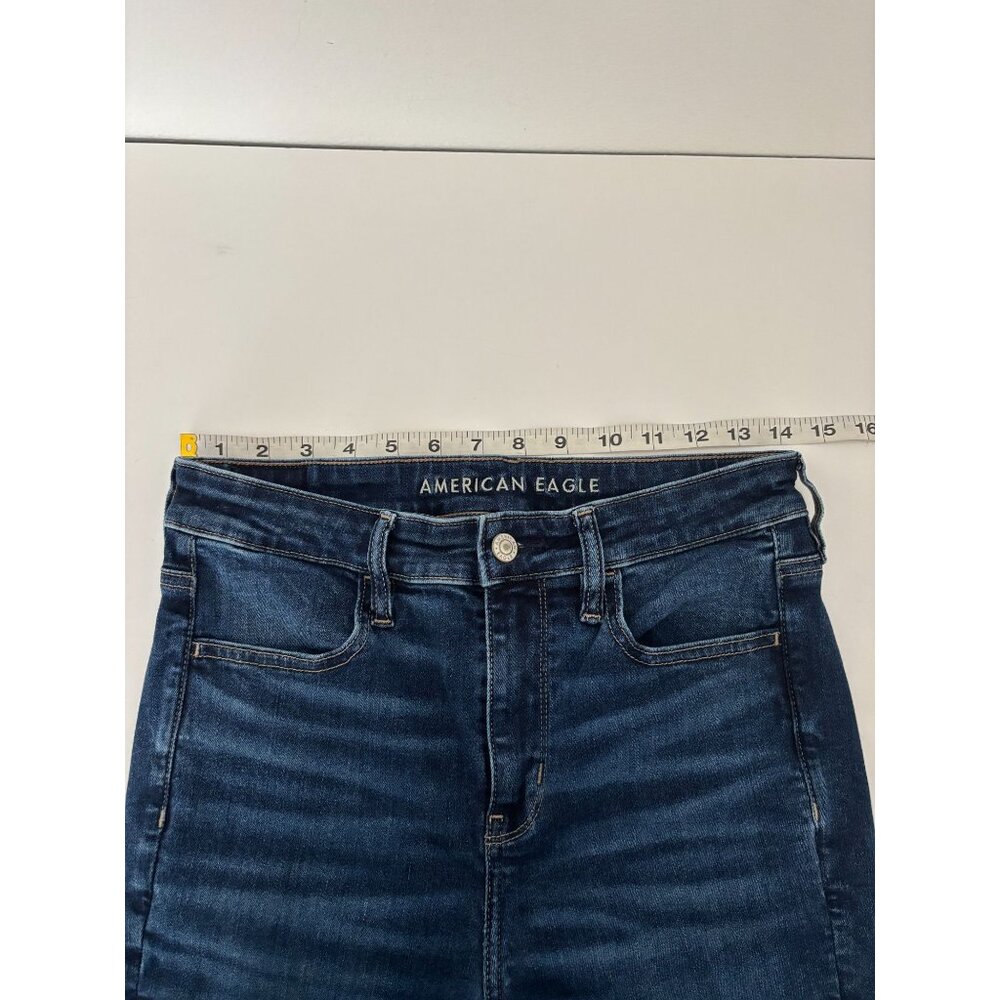American Eagle Jean 8 High-Waisted Jegging Dark Wash Clean Girl Street Style - Picture 7 of 16